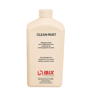 Acid cleaner for rust removal from natural stone