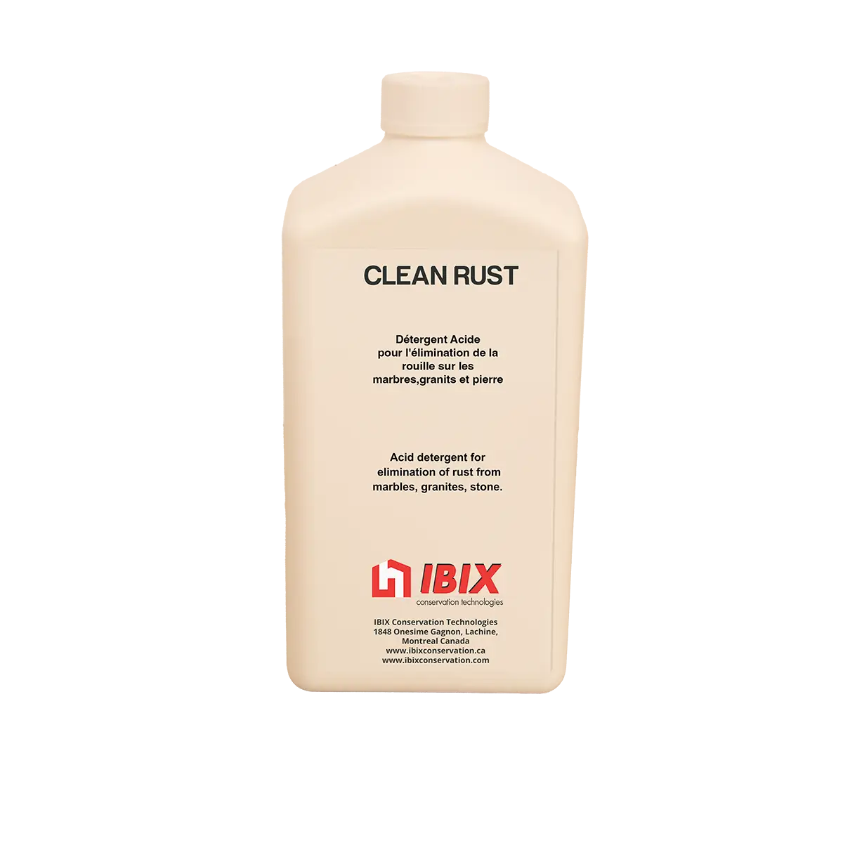 Acid cleaner for rust removal from natural stone